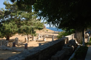 Inside the castle ruins at Pithagorian.