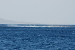 Down draughts causing mini waterspouts.