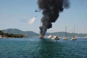 Plan B was to fly across the fire and dump the water along the way.