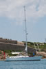 Serafina at anchor in Mahon (Menorca)