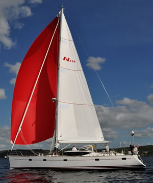 asymmetric spinnaker as part of a balanced Simbo sailing set up